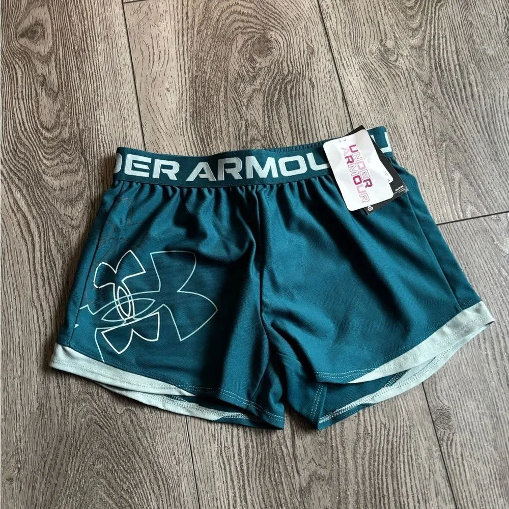 Under Armour girls  Teal Shorts perfect activewear